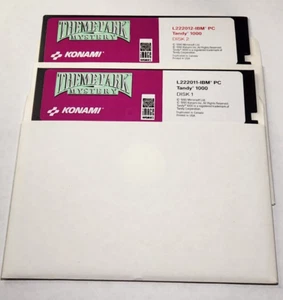Theme Park Mystery IBM PC Tandy 1000 Game on 5.25" 2 Disk Set Untested - Afbeelding 1 van 13