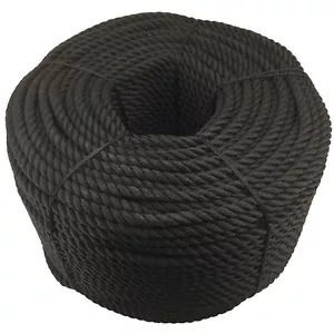 8 mm Negro 3 Hebras Softline Cuerda Multifilamento Yate Flotante Barcos Amarro - Imagen 1 de 2