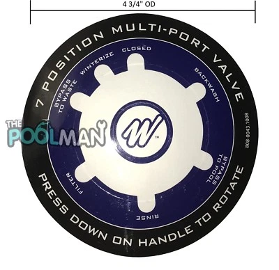 Waterway Swimming Pool Filter Valve Label Sticker 808-0043 fits WVS003 Valve - Image 1 of 3