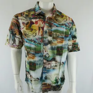 Camicia Signum manica corta con bottoni uomo S 100% cotone grafica all over - Foto 1 di 15