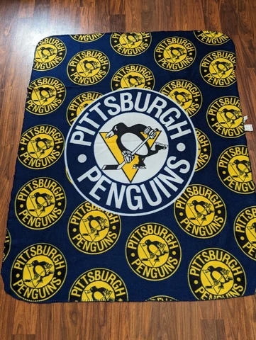 Pittsburgh Penguins fleece blanket blue black gold 48"x60" Cover