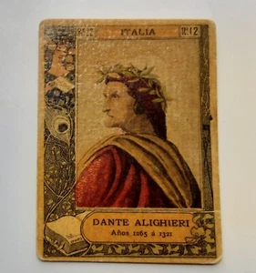 1906 DANTE ALIGHIERI, ITALY, SPANISH CARD, POETAS CELEBRES SERIES - Foto 1 di 2