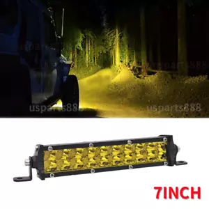 7'' yellow Spot Flood LED Work Light Bar Lamp Driving Fog Offroad SUV Car Truck - Picture 1 of 9