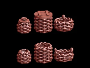6x 28mm/ 1:56th scale Resin Basket Basing Bits - Picture 1 of 3