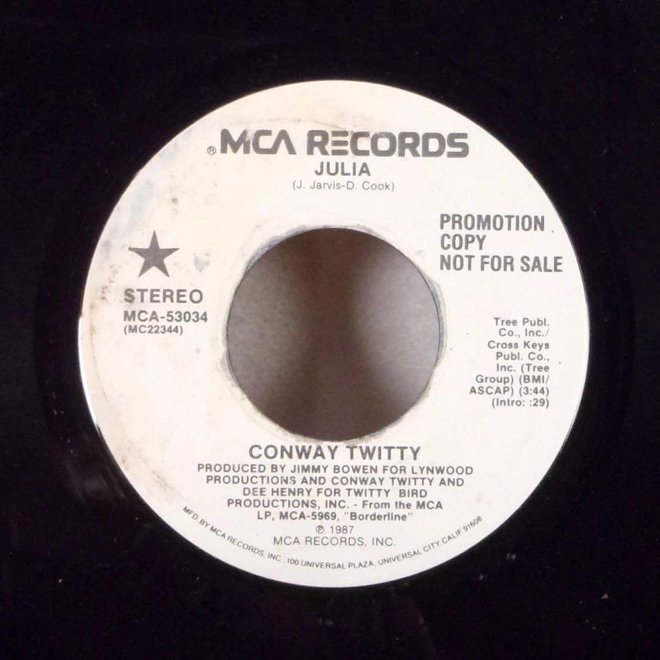 Conway Twitty Julia 7" 45 MCA promo WLP dj M- - Image 1 of 1