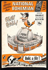 1954 Cleveland Indians @ Baltimore Orioles Programm Eröffnungsjahr Ex 78393b6 - Bild 1 von 2