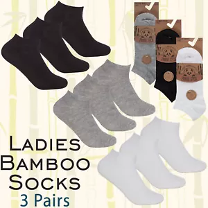 3 Pairs Ladies Womens Bamboo Viscose Trainer Liner Low Cut Socks Sizes 4 5 6 7 8 - Picture 1 of 15