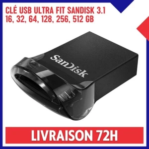Mini Clé USB 3.1 Ultra Fit SANDISK 16, 32, 64, 128, 256, 512 Go Rapide 130 Mo/s - Photo 1/8