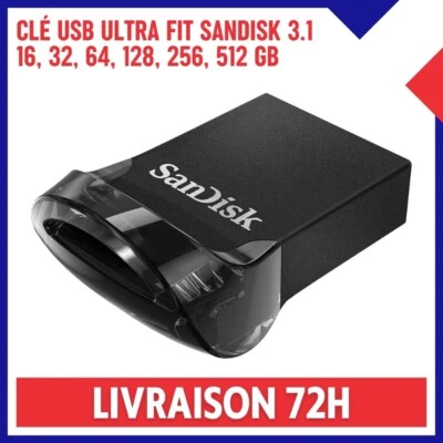 Mini Clé USB 3.1 Ultra Fit SANDISK 16, 32, 64, 128, 256, 512 Go Rapide 130 Mo/s - Photo 1/4