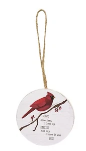 Sohn runder Kardinal Weihnachten Feiertag in Erinnerung Ornament NEU - Bild 1 von 11
