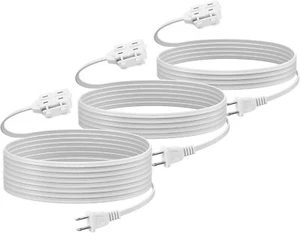 BN-LINK 6-12Ft 3 Outlet Indoor Extension Cord 16/2 SPT-2, 2 Prong Polarized Plug - Picture 1 of 10