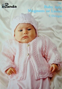 Panda Knitting Pattern Booklet - 2 BABY DESIGNS - 1 to 6 Mths in 4 Ply - GC - Picture 1 of 2