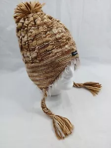 Billabong braune gestrickte gefütterte Beanie Wintermütze Kappe - Bild 1 von 5