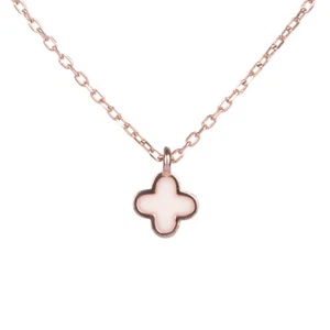 Kreuz christliche Handarbeit Halskette, Anhänger, 925 Sterlingsilber, rosa Farbe - Bild 1 von 1