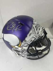 Randy Moss Minnesota Vikings x 100 Dollar Bills Full Sized Helmet Signed Beckett - Picture 1 of 9