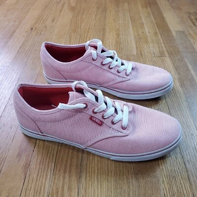 Zapatillas bajas Vans para mujer talla 9 de lona rojas blancas a rayas  Foto 1 de 4