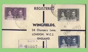 Fiji 1937 Set Incoronazione Copertina Campi Alari Registrati - Foto 1 di 1
