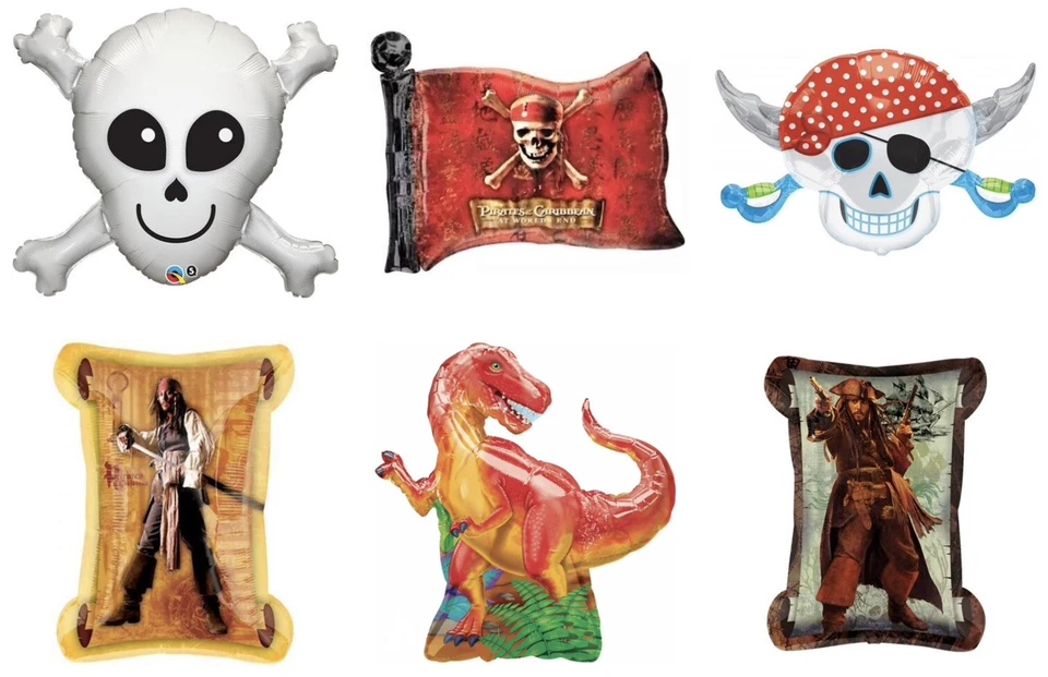 Balões Pirates Dinosaur Skull Pirates of the Caribbean Jumbo XL Foil Mylar - Imagem 1 de 1