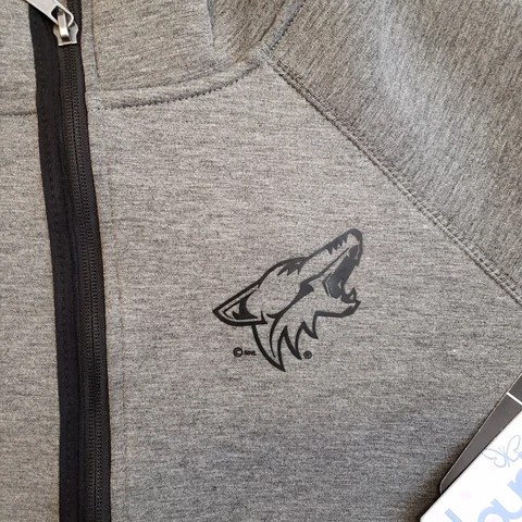 Touch by Alyssa Milano Womens S or M NHL Arizona Coyotes Drop Kick Jacket Grey Cover