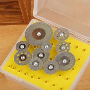 10x Diamond Saw Cut Off Discs Wheel Blades Rotary Tool Set 1/8 Shank For Grinder - Picture 1 of 12