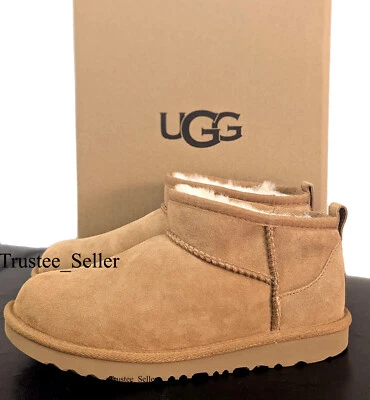 New in Box 100% Authentic UGG Brand Kids Classic Ultra Mini Boots Chestnut Brown - Image 1 of 4