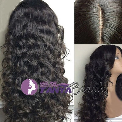 Natural Wavy 100% Brazilian remy human hair full lace wigs/lace front wigs - Image 1 of 4
