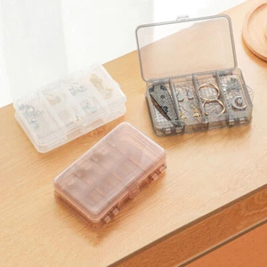 Double Layer Plastic Storage Box Small Clear Jewelry Organizer Case Container - Picture 1 of 19
