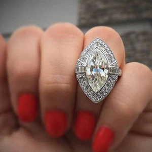 Splendido anello donna argento 925 pieno zirconi matrimonio gioielli regalo misura 6-10 - Foto 1 di 4