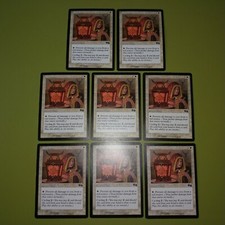 8x Rune of Protection: Red x8 - Urza's Saga - Magic the Gathering MTG