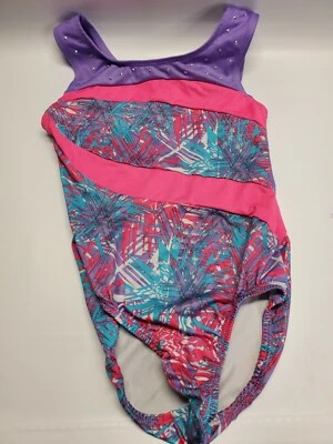 Estilo libre Niñas Gimnasia LEO Unitard - Talla 7/8 - Danksin Rosa/Púrpura Usado en Excelente Condición Baile Foto 1 de 4