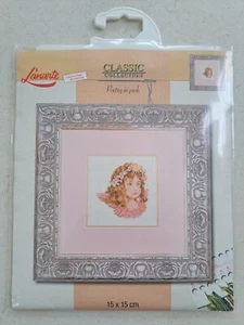Kit Punto de Cruz LANARTE 'Poesía en Rosa' Colección CLÁSICA 34981A DMC NUEVO EN PAQUETE - Imagen 1 de 5