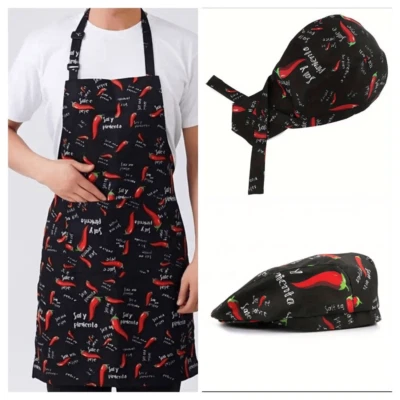 Chillipepper chef 1 piece uniform beret hat - Image 1 of 3