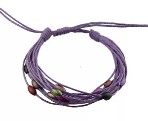 Pulsera Brasileña - Multi Hilo Malva Cuentas Pastel Todos Línea de Muñecas Wrap - Imagen 1 de 1