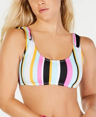 Hula Honey 259769 Women Striped Tie Bralette Top Swimwear Size Medium - Image 1 of 2