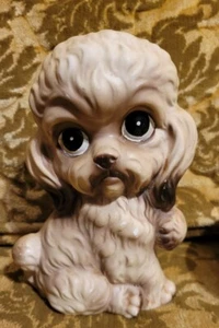 Estatuilla de Colección Caniche de Ojos Grandes Perro Hecha en Japón Norleans 6" de Alto MCM - Imagen 1 de 3