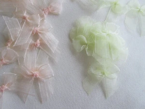 SMALL ORGANZA BOWS pack of 10 or 20 Sheer ribbon Pastel Bows - Picture 1 of 3
