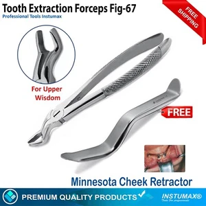 Pinzas de extracción dental figura 67 para sabiduría superior + retractor Minnesota gratuito - Imagen 1 de 5
