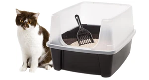 Cats Litter Box Shield Cat Open Top Toilet Scoop Kitty Hygiene Odor High Walls - Picture 1 of 8