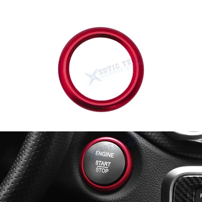 Borde de anillo de salida de botón de arranque del motor de aluminio rojo para Mercedes Benz GLA Foto 1 de 4