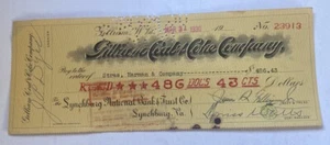 Vintage 1930 Bankscheck ~ Gilliam Coal & Coke Company West Virginia Lynchburg VA - Bild 1 von 2