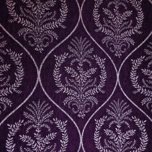 Lila & Silber Ogee Medaillon Wende Chenille Polsterung 56"W Meterware - Bild 1 von 8