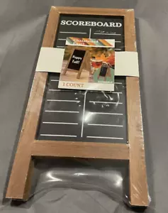 Blank Chalkboard Easel Scoreboard Game Day Wood Tabletop 13.5 x 6.5 Reversible - Picture 1 of 4