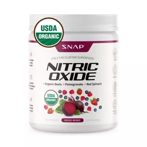 Nitric Oxide Beet Root Organic Powder, Heart & Blood Pressure - Snap Supplements - Picture 1 of 17