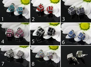 Pendientes de cubos pendientes pedrería piedras pendientes elección de color pendientes - Imagen 1 de 9