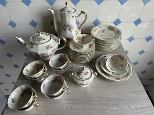 Antikes Porzellan Kaffeeservice Schlaggenwald Haas & Czjzek, 10 Pers., 33-teilig - Bild 1 von 2