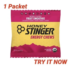 Honey Stinger Organic Fruit Smoothie Energy Chews Exercise Pre Workout, 1 Packet - Picture 1 of 6