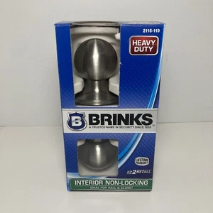 Brinks Interior Non-Locking Hall Or Closet Satin Nickel Ball Door Knob Set - Picture 1 of 11