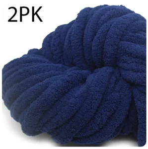 2 PACK - Navy Blue Chenille Chunky Yarn 95 ft 31.7 yd - Bild 1 von 1