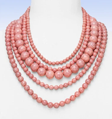 Collar Multihilo Globo Cuentas Rosa BAUBLEBAR Foto 1 de 2