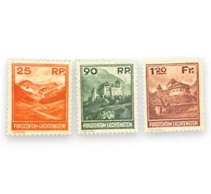 Liechtenstein 1933 Mi# 119-121 LH Stamps Set Landscapes - Picture 1 of 4